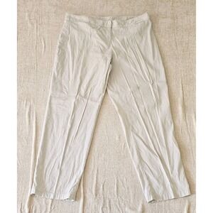 Eileen Fisher Womens Linen Blend XL Ivory Relaxed Fit Straight Leg Pant Comfort